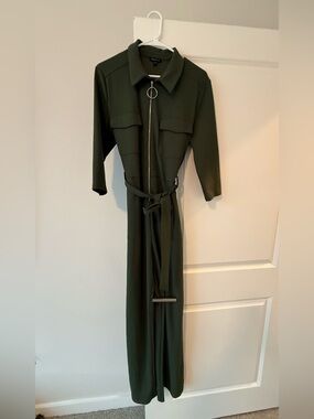 Sami & Jo Olive Green Zip-Front Jumpsuit